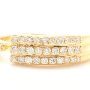0.40 Carat Natural Diamonds Women's in 14K Solid Yellow Gold Ring